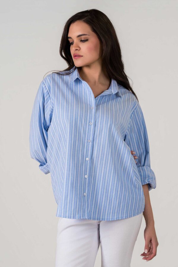 BLUSA MUJER RELAX BALLÓN SLEEVE KT CELESTE SS5