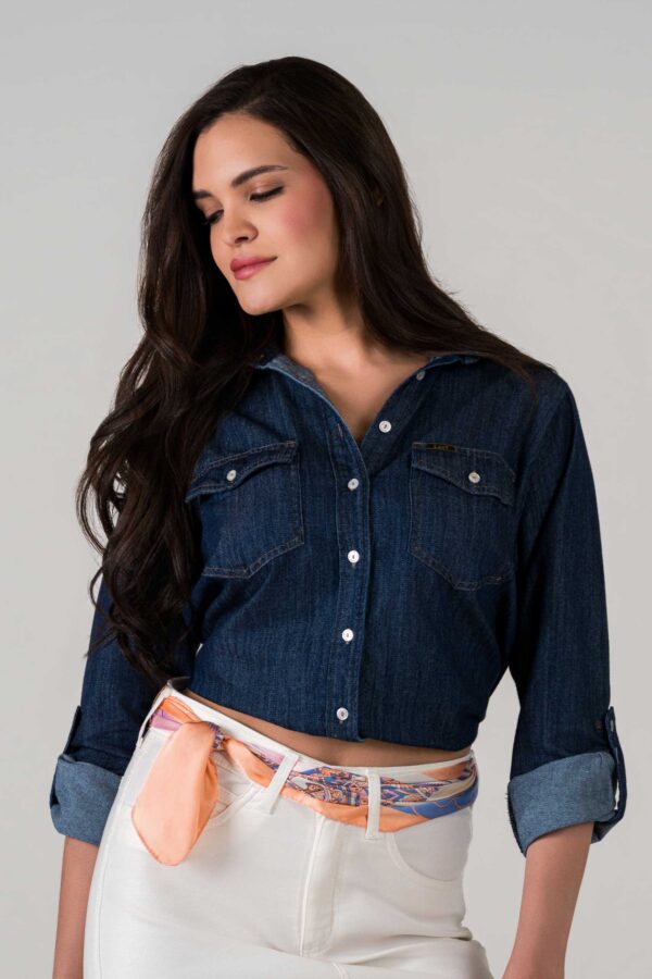 BLUSA MUJER RELAX TWO POCKET ML PREWASH SS5