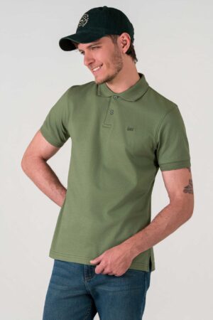 CAMISETA HOMBRE REGULAR POLO PIQUE ACEITUNA SS5