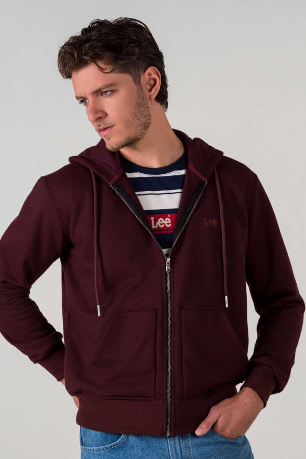 CHOMPA HOMBRE REGULAR BASIC ZIP THROUGH VINO SS5
