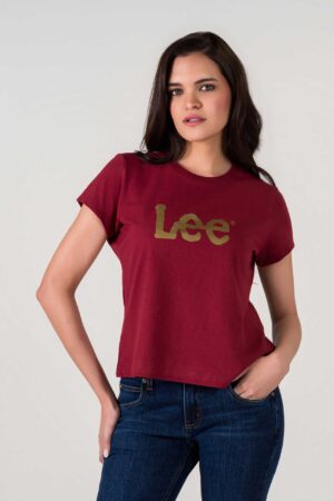 CAMISETA MUJER REGULAR LOGO TEE VINO SS5