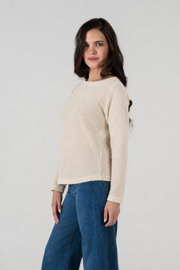 BUZO MUJER REGULAR BOAT NECK ML CAQUI SS5