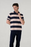 CAMISETA HOMBRE RELAX PIQUE POLO RAYAS ROSA SS5