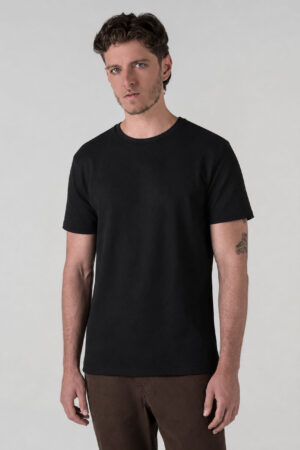CAMISETA HOMBRE REGULAR CREW NECK NEGRO SS5