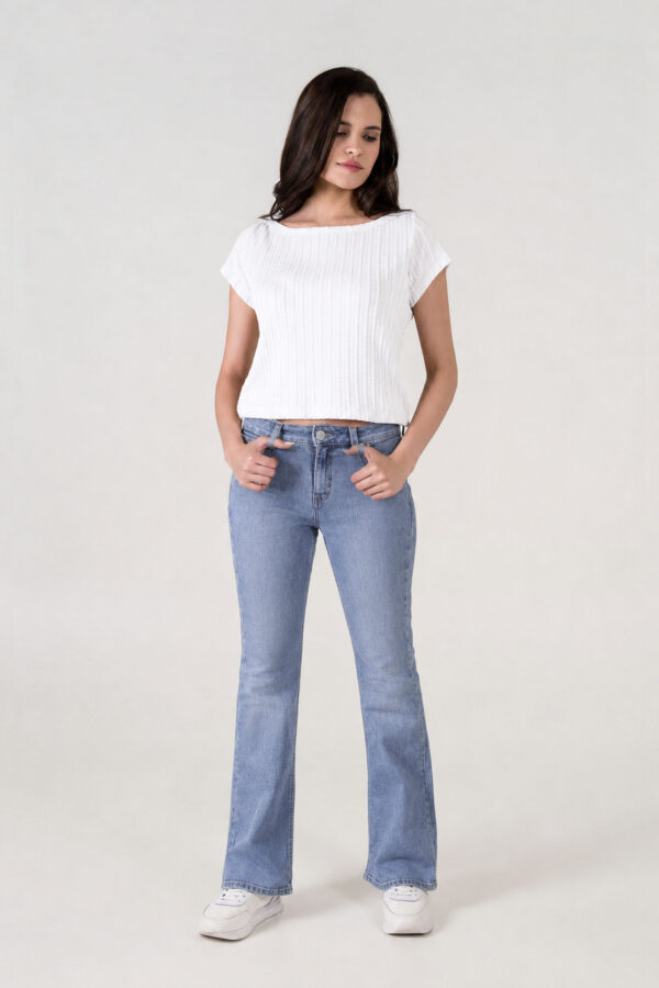 JEAN MUJER BOOT CUT MR JESSICA PATCH STONE SS5