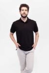 Camiseta Hombre Relax Pique Polo Negro