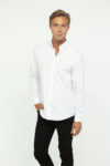 Vista Frontal Camisa Hombre regular custom Blanco SS3 de Marca Lee