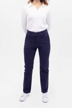 Vista Frontal Pantalón Mujer Regular Tapered Azul SS4 de Marca Lee