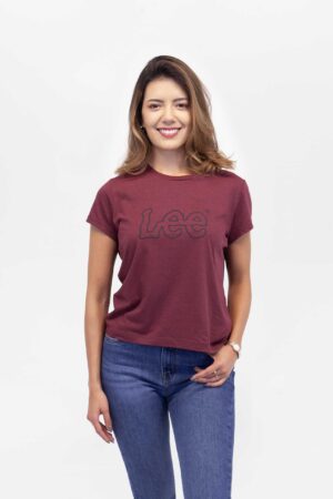Camiseta Mujer Regular Logo Tee Vino