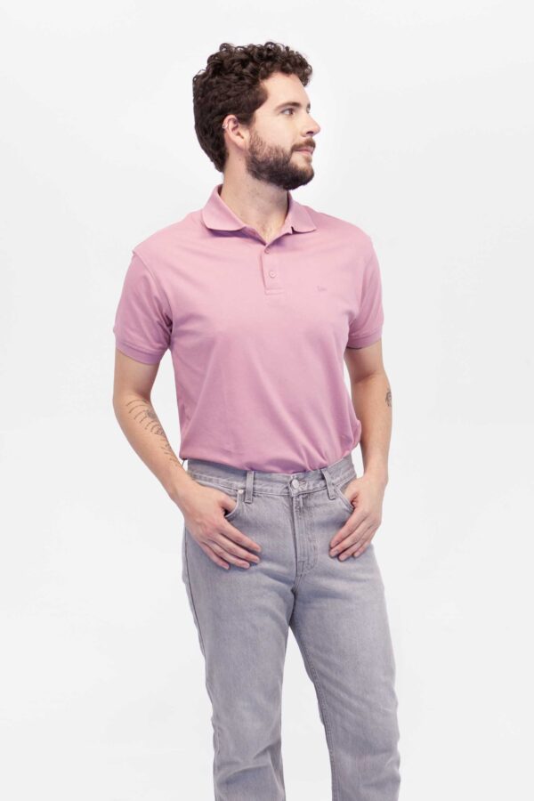 Camiseta Hombre Relax Pique Polo Rosa SS4