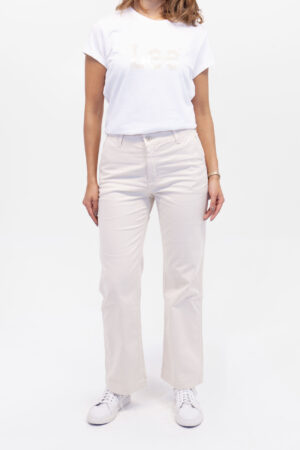 Jean Mujer Flare High Waist Carpenter Beige