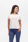 Camiseta Mujer Regular Logo Tee Beige