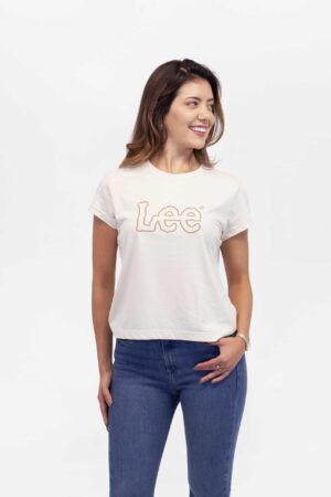 Camiseta Mujer Regular Logo Tee Beige
