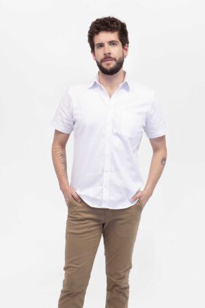 Camisa manga corta Hombre Relax Joston blanca