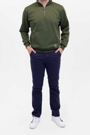 Vista Frontal Pantalón Hombre Slim Chino Azul SS4