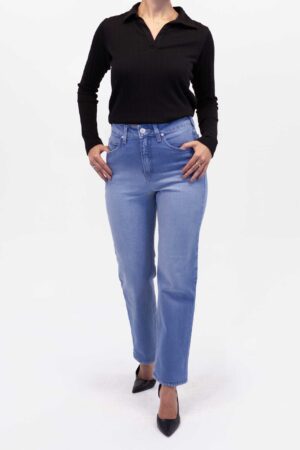Pantalón Jean Mujer Straight high Waist Rider Stone 3