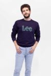 Vista Frontal Buzo Hombre Regular Basic Crew Logo Azul SS4 de marca Lee