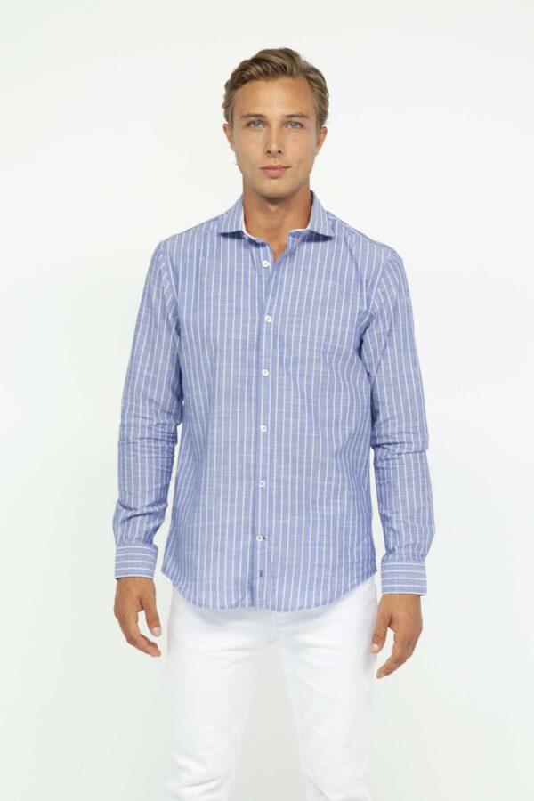 Camisa Hombre regular custom Azul SS3