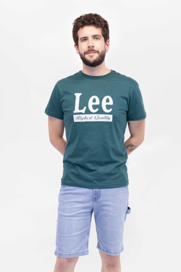 Camiseta Hombre Regular Basic Graphic Verde SS4
