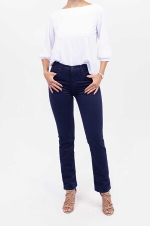 Vista Frontal Jean Mujer Classic Straigh Marion Azul SS4 de Marca Lee