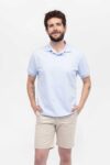 Camiseta Hombre Relax Polo Pique Celeste