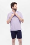 Camiseta Hombre Relax Pique Polo Lila