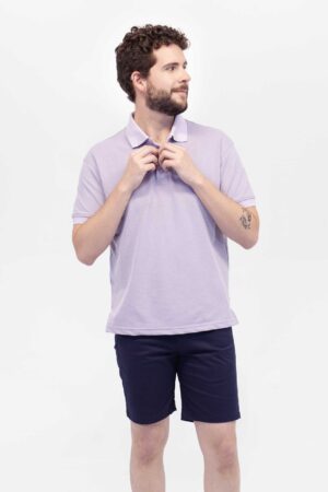 Camiseta Hombre Relax Pique Polo Lila