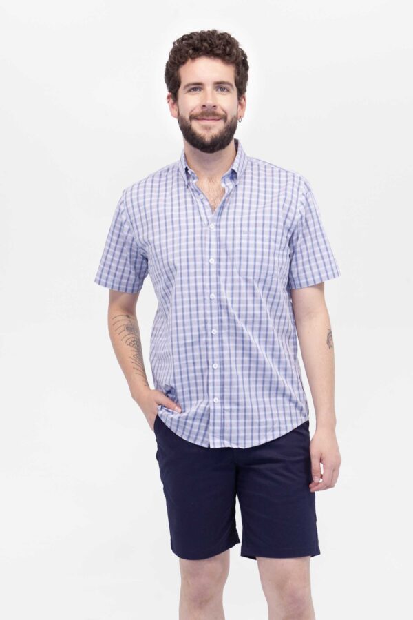 Camisa Hombre Relax Joston Azul SS4