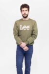 Vista Frontal Buzo Hombre Regular Basic Crew Logo Verde SS4 de marca Lee