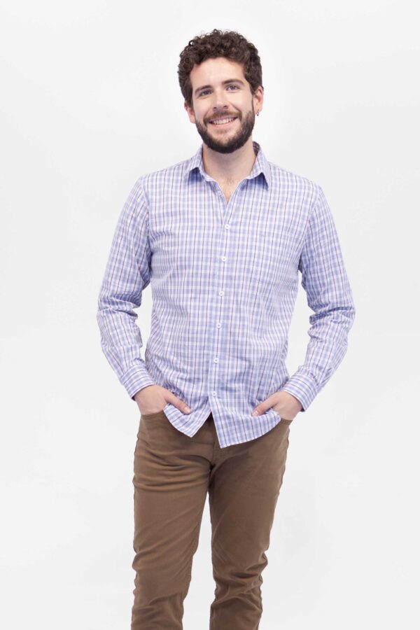 Camisa Hombre Relax Joston Azul SS4