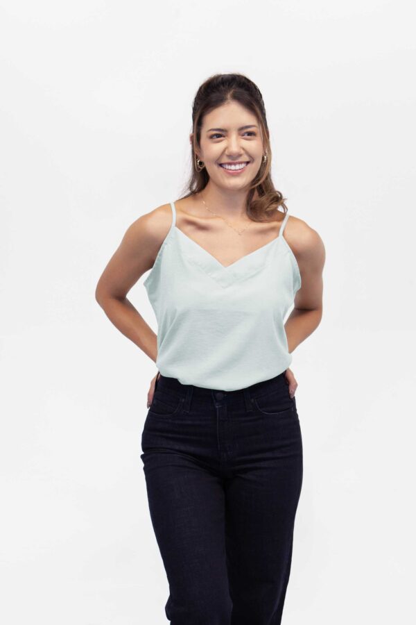 Top Mujer Regular V NeckLine Verde  SS4