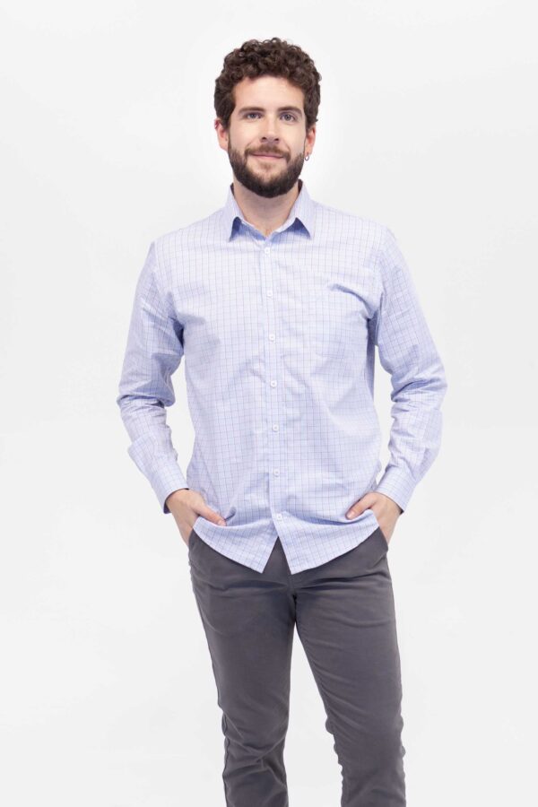Camisa Hombre Relax Joston Celeste SS4