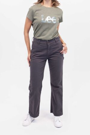 Vista Frontal Jean Mujer Flare High Waist Carpenter Gris SS4 de marca Lee