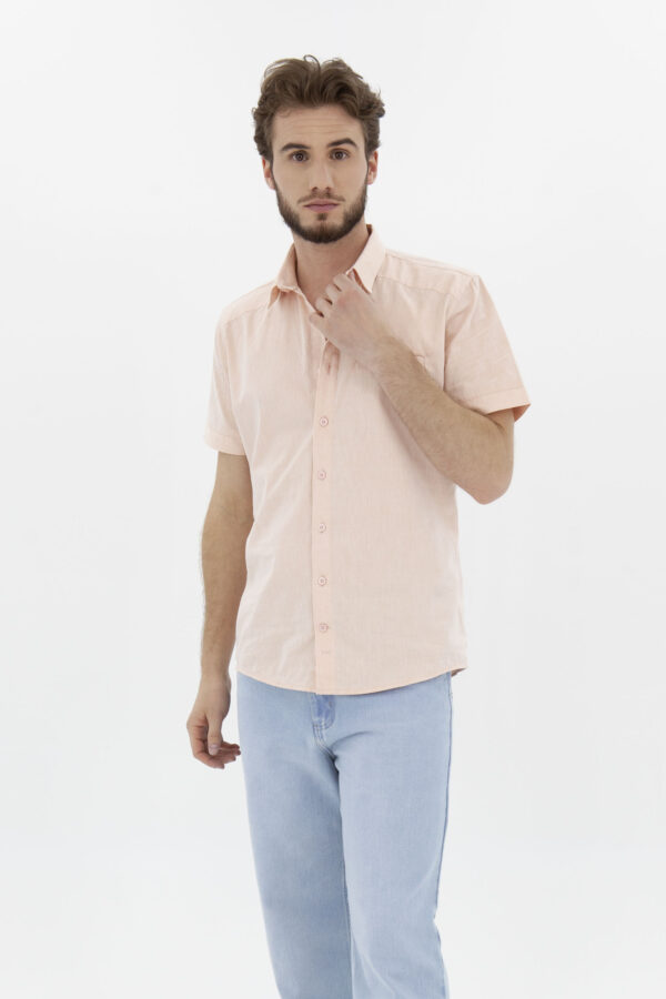 Camisa Hombre Slim SS Dovach  Rosa  Fw4