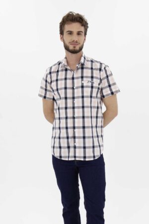 Vista Frontal Camisa Hombre Slim Dovach Rosa Fw4 de marca Lee