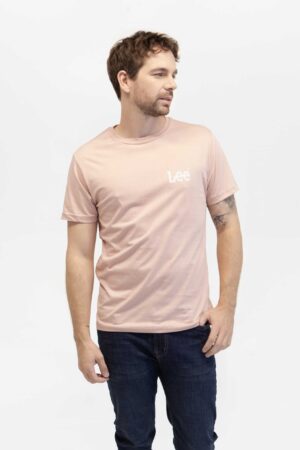 Camiseta hombre regular woobly medium logo tee rosa fw5