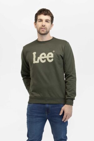 Buzo Hombre regular basic crew logo sws verde militar fw5