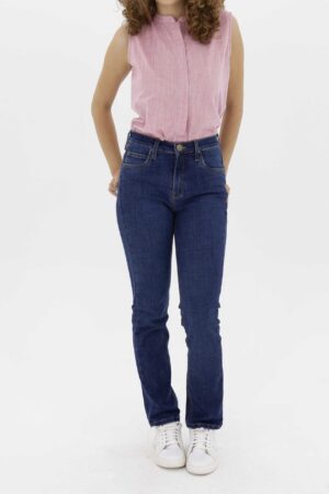Vista Frontal Jean Mujer Classic Straight Marion Stone Dirty Fw4