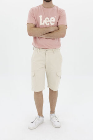 Vista frontal Bermuda Hombre Slim Rider Beige Fw4 de marca Lee