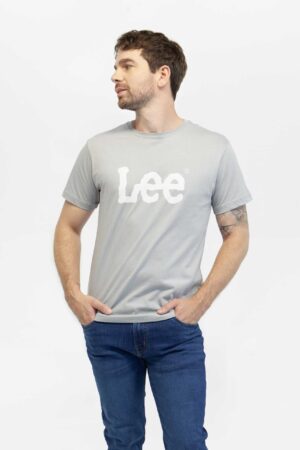 camiseta hombre regular woobly logo tee gris claro fw5