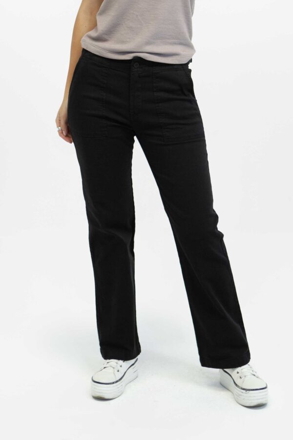 pantalón mujer Marion classic Straight military negro fw5