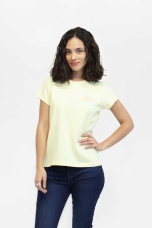 camiseta mujer regular graphic amarillo fw5