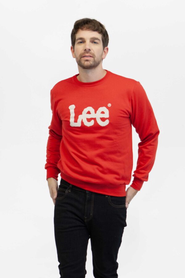 Buzo Hombre regular basic crew logo sws rojo fw5