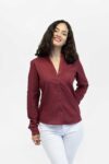 Blusa mujer regular one pocket vino fw5