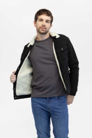 Chaqueta Hombre regular sherpa negro fw5