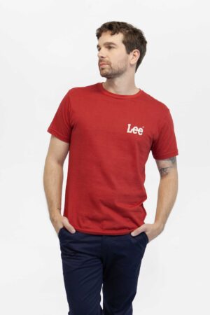 Camiseta hombre regular woobly medium logo tee rojo fw5