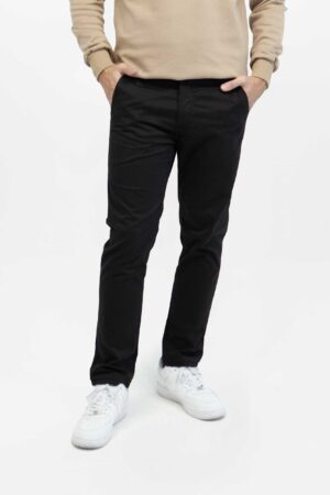 Pantalón Hombre regular Chino Leeck negro fw5