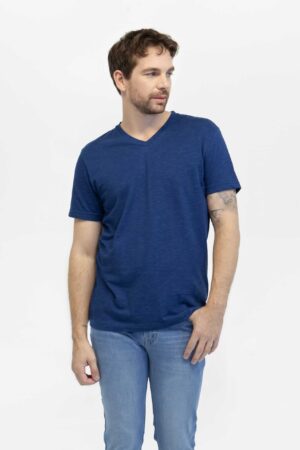 Camiseta hombre regular v neck negro fw5