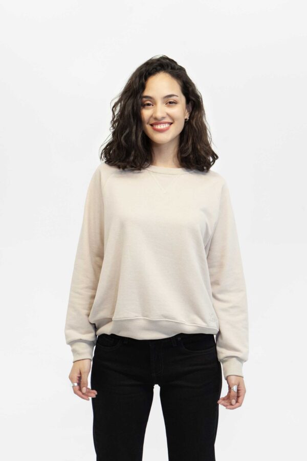 Buzo mujer relax raglan crew caqui fw5