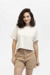 camiseta mujer relax cropped boxy beige fw5